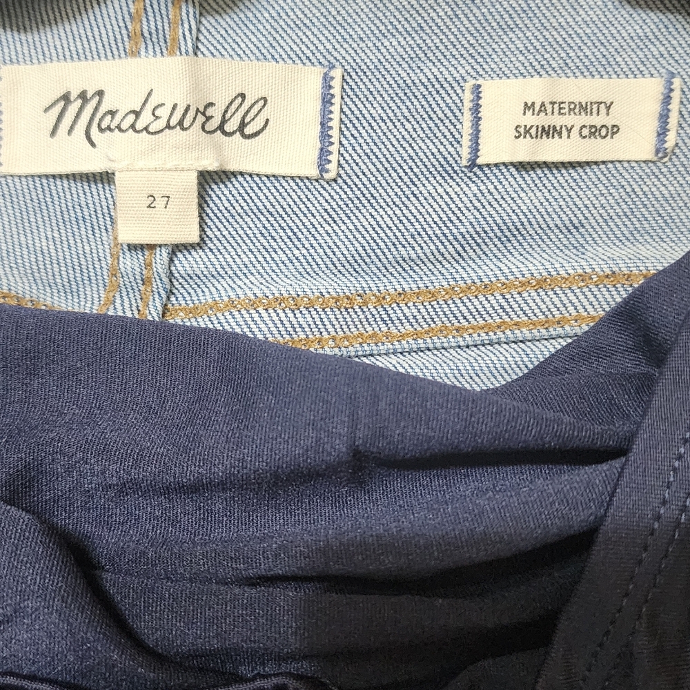 Madewell Over the Belly Tencel Denim Maternity Skinny Crop Jeans W27 Blue - Picture 8 of 13